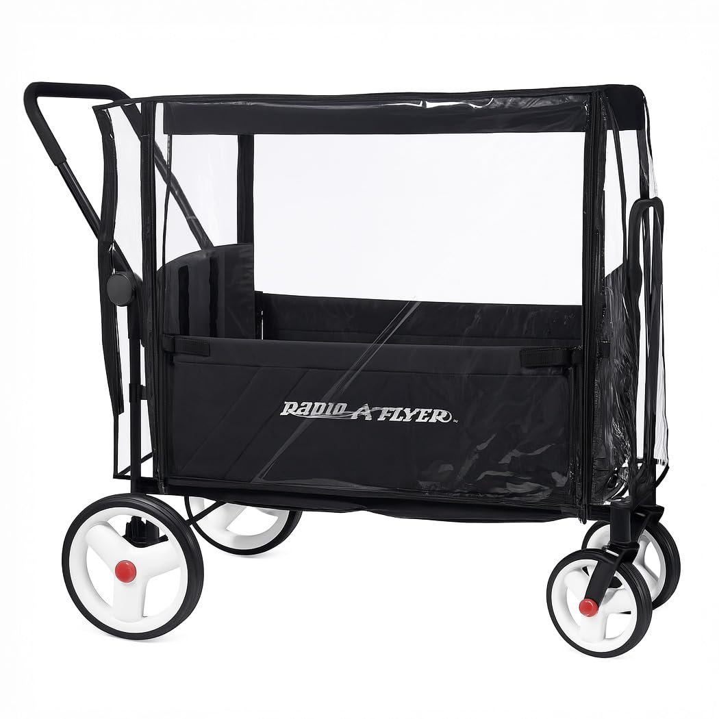 SASHA'S Rain Cover for All Radio Flyer Stroller Wagon Models – Clear, Maximum Coverage, (Stroller Wagon Not Included)