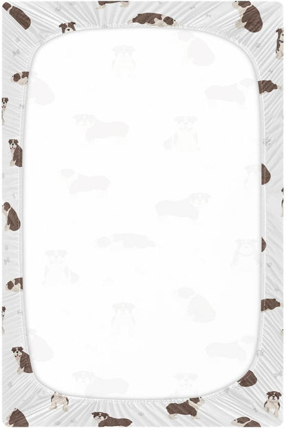 Fitted Crib Sheets Turtle Sea Horse Stretchy Portable Playard Sheets for Baby Toddler, Breathable Soft Mini Crib Mattress 39 x 27 in for Boys and Girls