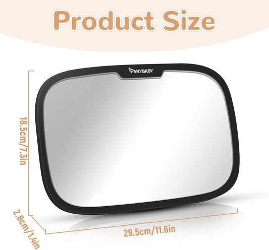Rear Facing Baby Car Mirror, Safety Fixed Headrest Baby Car Mirror with Wide Clear View, Shatterproof, 360° Rotation, Crash Tested and Certified