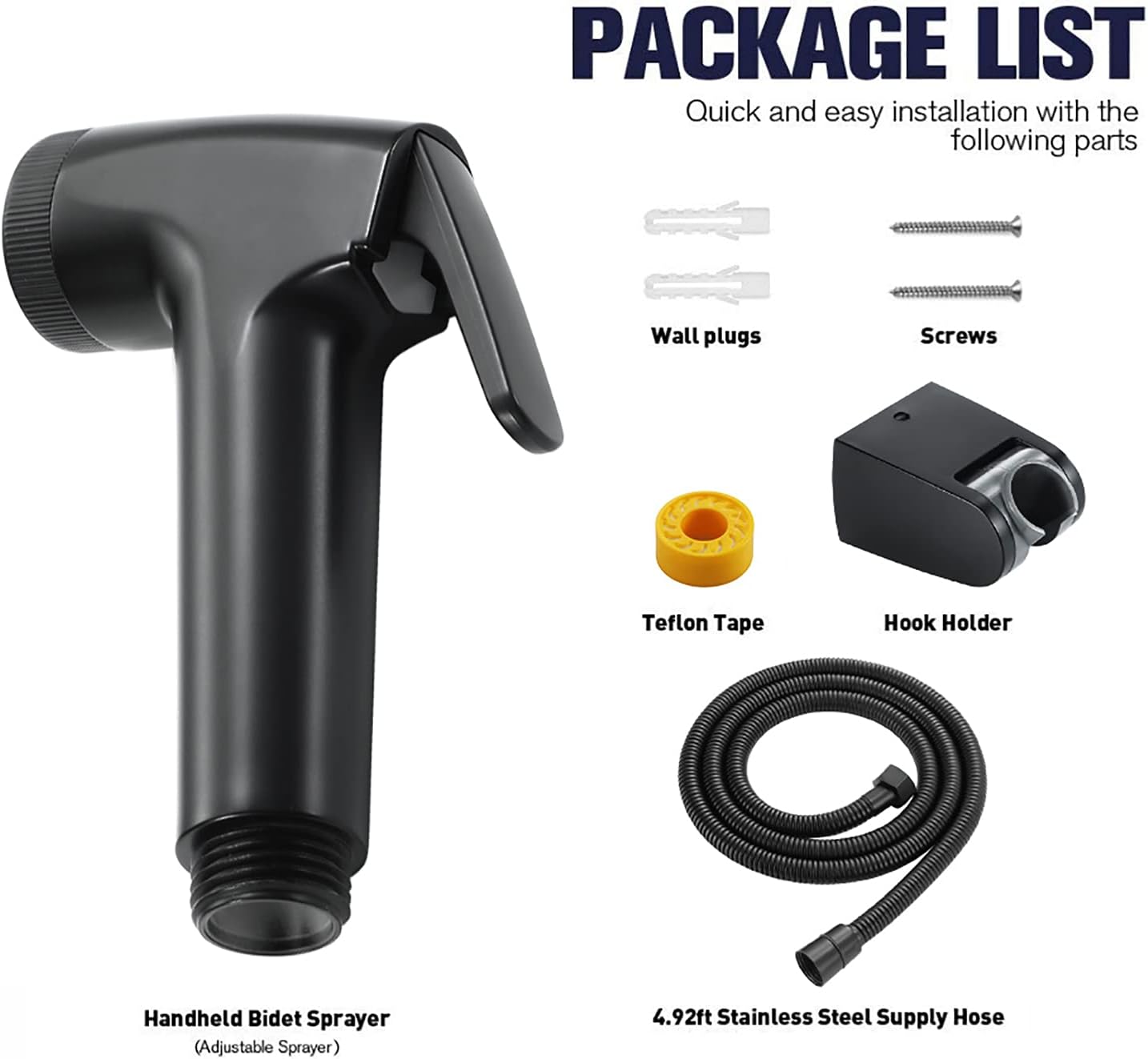 HandheldSprayer Kit Cloth Diaper Sprayer ABS Round ShapeSprayer for Toilet for Toilet-Adjustable Water Pressure Control withHose for Feminine Wash and Bracket,Chrome d(Chrome D)