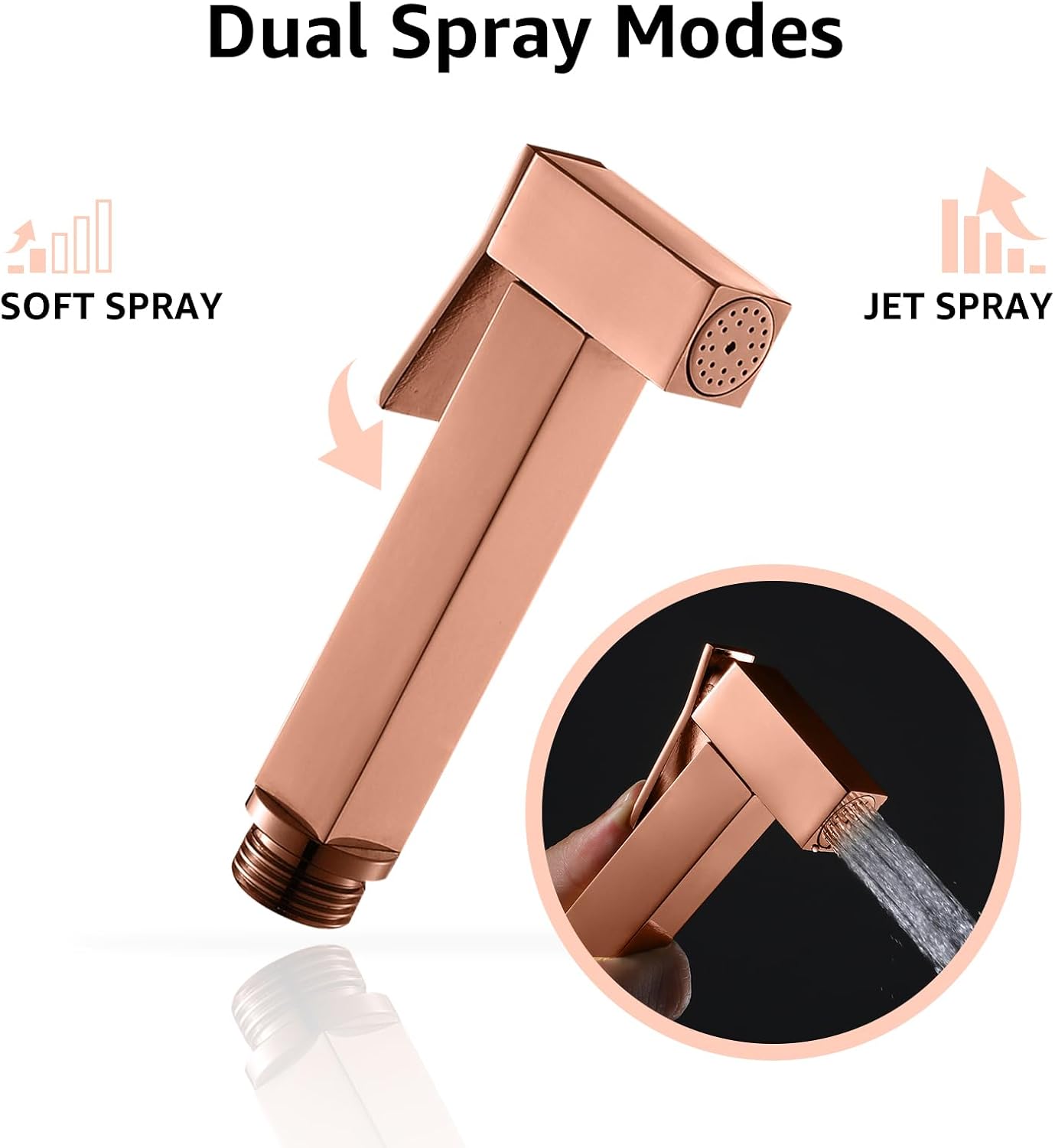 Handheld Bidet Sprayer for Toilet, Cloth Diaper Sprayer with Wall Mounts (ABS) and Hand Held Bidet Bathroom Hose (Stainless Steel), Jet Spray for Toilet, Muslim Shower, Easy to Install (Chrome)