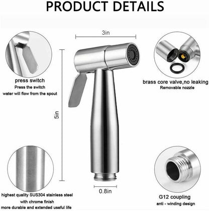 Handheld Bidet Sprayer for Toilet Handheld Sprayer Kit Toilet Sprayer Attachment for Toilet Handheld Bidet Cloth Diaper Sprayer Set Muslim Shower Toilet Sprayer