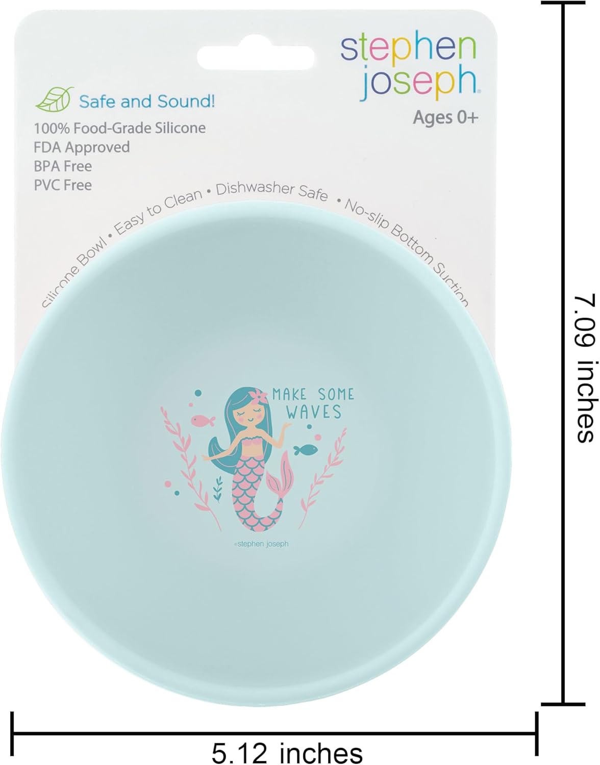 Stephen Joseph, Silicone Baby Bowls, Suction Bowl, Stay Put Suction Bowl, First Stage Self Feeding, Dino