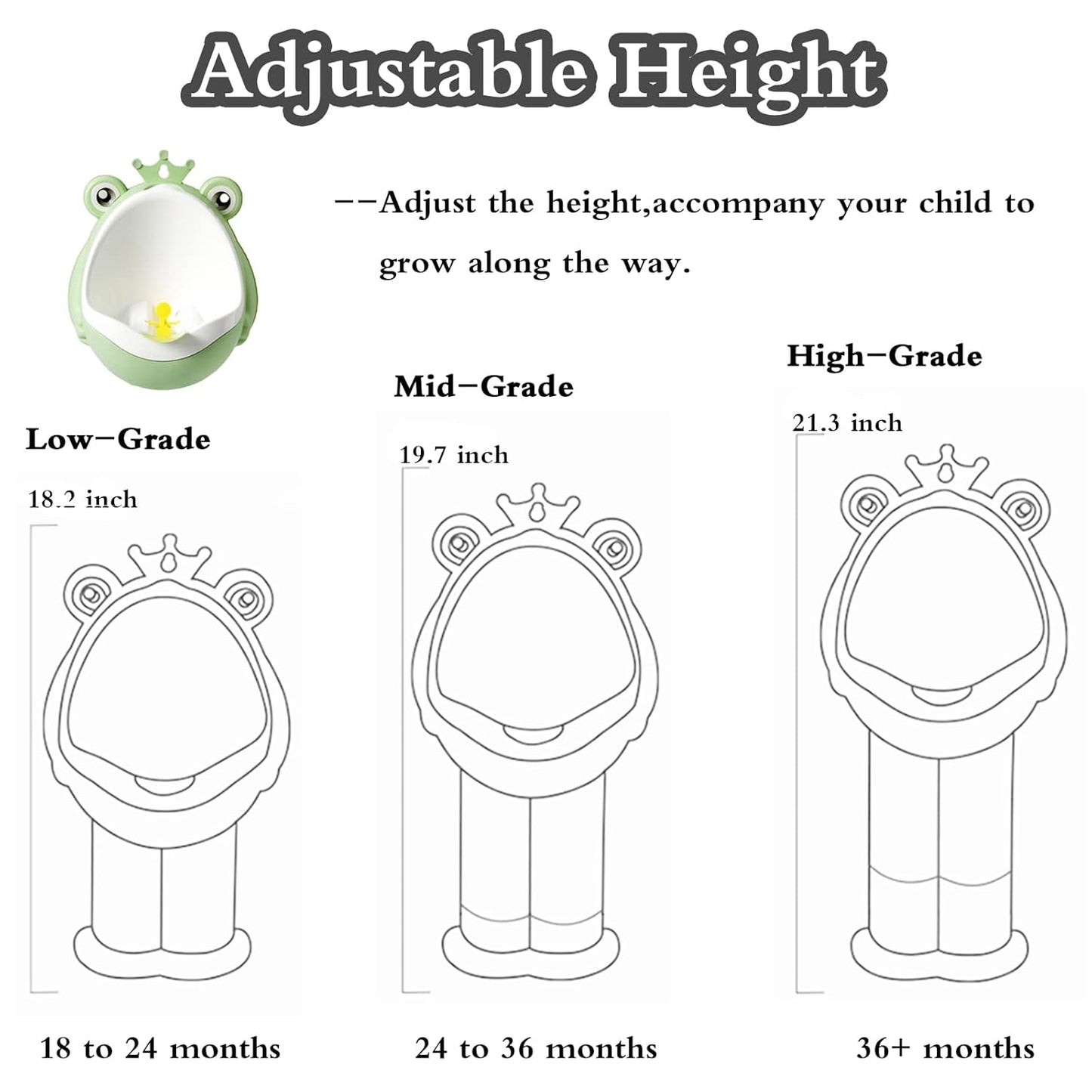 Frog Pee Training,Potty Training Urinal for Boys Kids Toddler Standing Urinal Wall-Mounted Toilet with Funny Aiming Target,Green