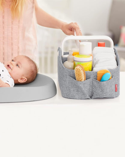 Skip Hop Diaper Caddy Organizer with Touch Sensor Night Light Nursery Style Oat