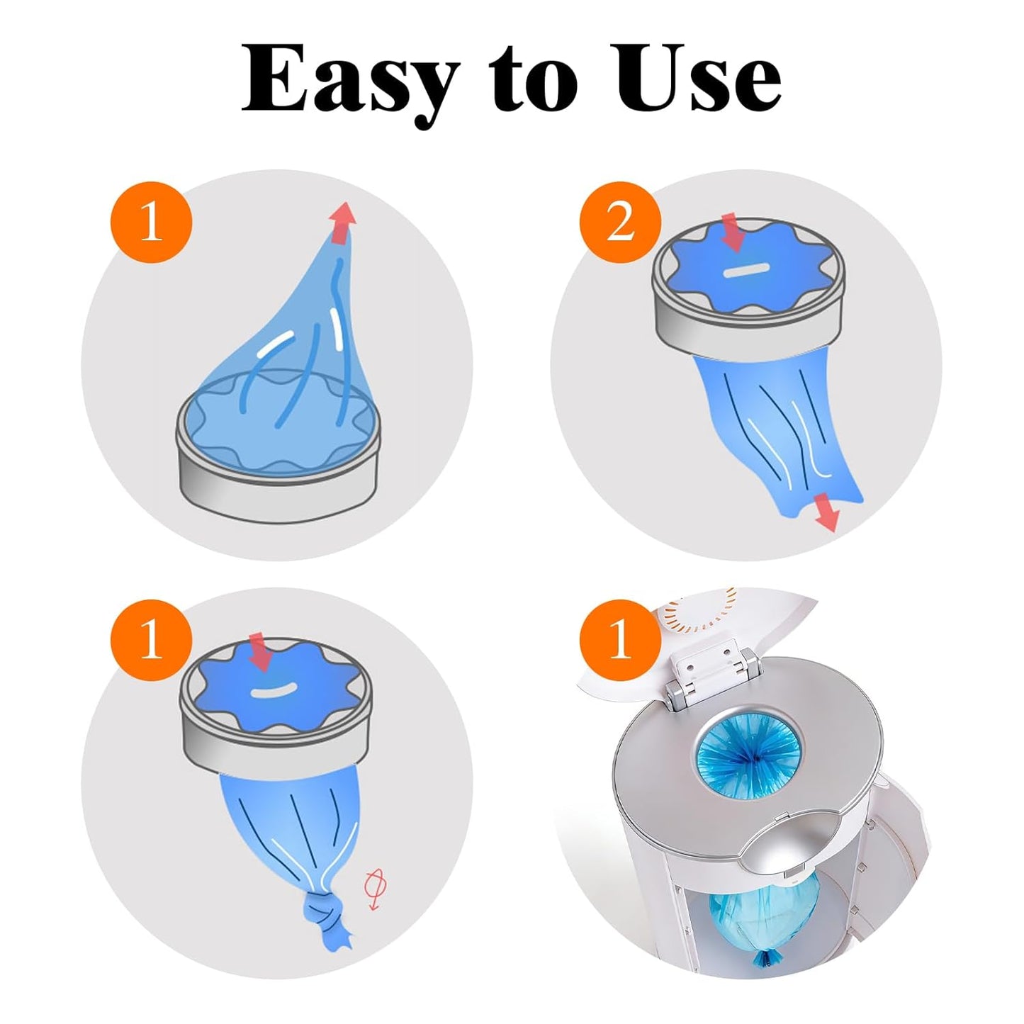 Diaper Pail Refill Bag, Suitable for Genie and Munchkin Diaper Buckets, with Odor Absorption Function, Each Roll Contains 840 Count