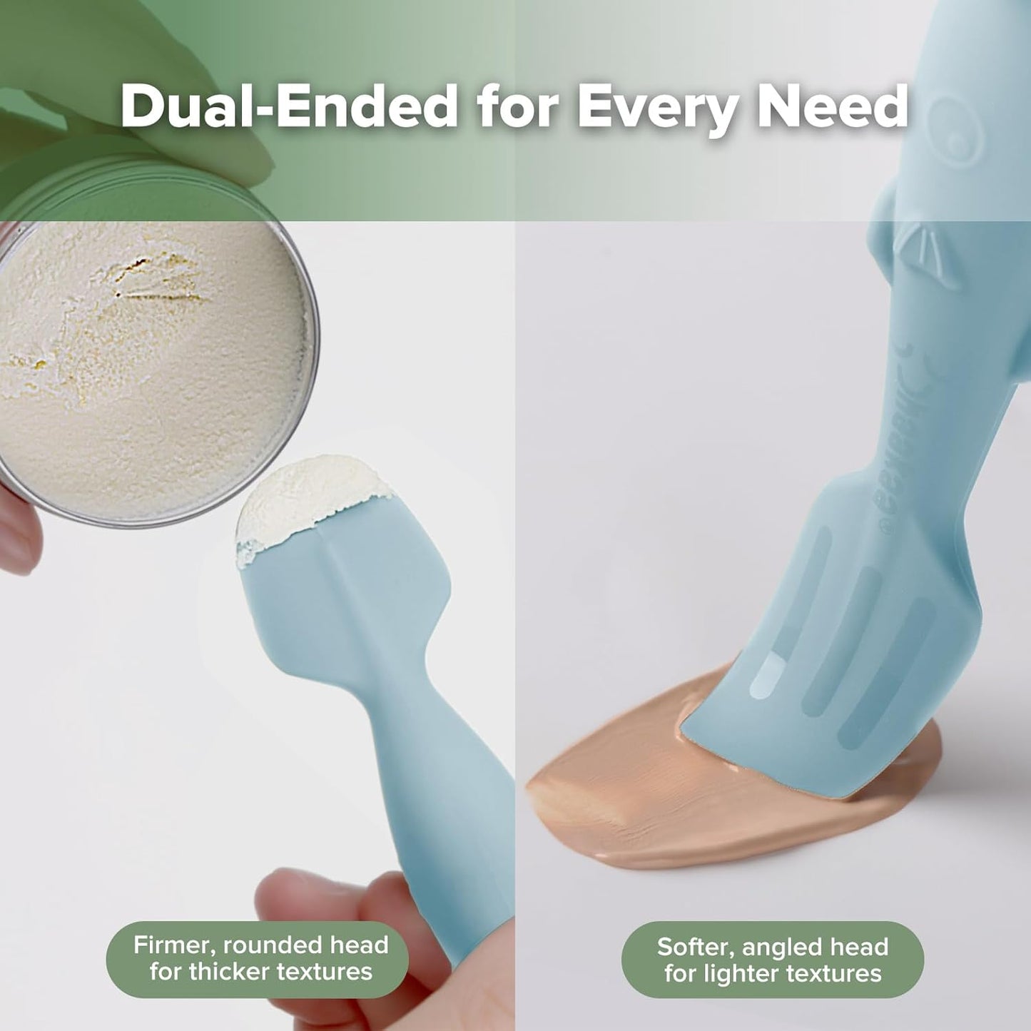 haakaa Baby Diaper Cream Spatula, NoMess Dual-Ended Silicone Diaper Rash Cream Applicator with Hygienic Case, Butt Spatula for Baby, Beige