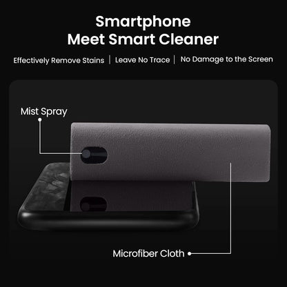 YTT Touchscreen Mist Cleaner, Screen Cleaner, for All Phones, Laptop and Tablet Screens,Two in One Spray and Microfiber Cloth Pink and Light Gray 2Pack