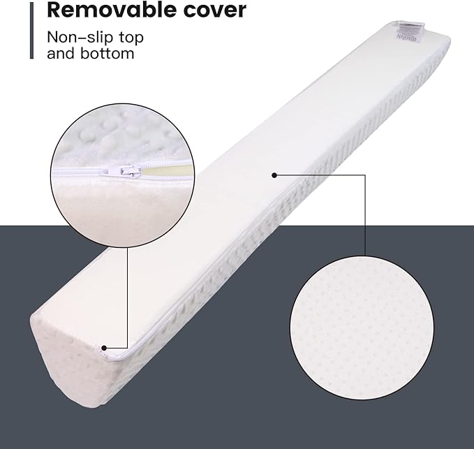 YENING Baby Bed Bumpers for Toddlers Foam Bed Guard Rail for Kids Bed Toddler Bed Bumper for Twin Full Queen King Size Bed Grey, 2-Pack