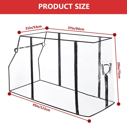 Universal Waterproof Wagon Cover, Two-Sided Zippers Clear PVC Rain Canopy with UV Protection, Windproof Design for Collapsible Carts, Strollers, Trolleys, Camping and Garden Use