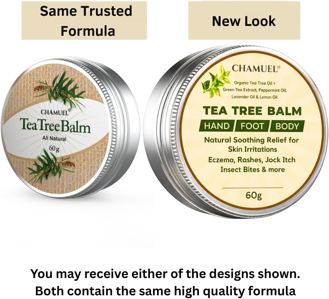Tea Tree Oil Balm, Itchy Skin Relief for Soothing Rashes, Jock Itch, Athlete’s Foot, Folliculitis, Bug Bites. Natural Formula for Dry Sensitive Skin | Safe for All Ages 1pack