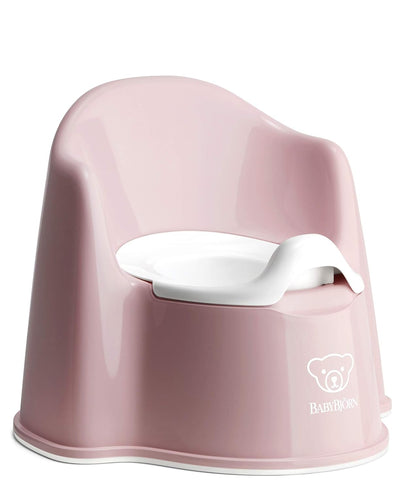 BabyBjörn Potty Chair, Powder Pink/White, Potty Training Toilet, Easy-to-Clean, Removable Inner Potty, Non-Slip