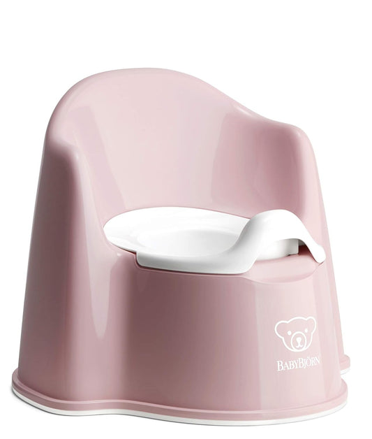 BabyBjörn Potty Chair, Powder Pink/White, Potty Training Toilet, Easy-to-Clean, Removable Inner Potty, Non-Slip