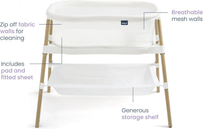 HALO® BassiNest® Bedside Sleeper – Breathable Baby Bassinet Slides Over Bed with Mesh Walls for Airflow & Visibility, Lowering Wall for Easy Access, Fits Most Beds