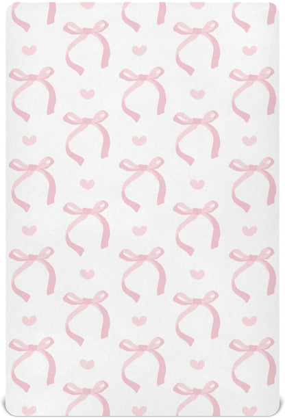 Fall Cute Mushroom Leaves Fitted Crib Sheets Stretchy Portable Playard Sheets for Baby Toddler, Breathable Soft Mini Crib Mattress 52 x 28 in for Boys and Girls