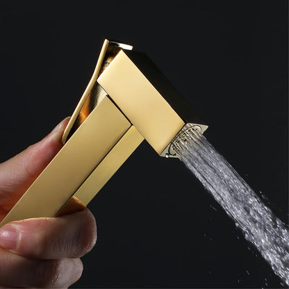 Handheld Bidet Sprayer Square Cloth Diaper Sprayer Brass Bidet Sprayer for Toilet Handheld Bidet Sprayer for Toilet-Adjustable Water Pressure Control(Matte Black)