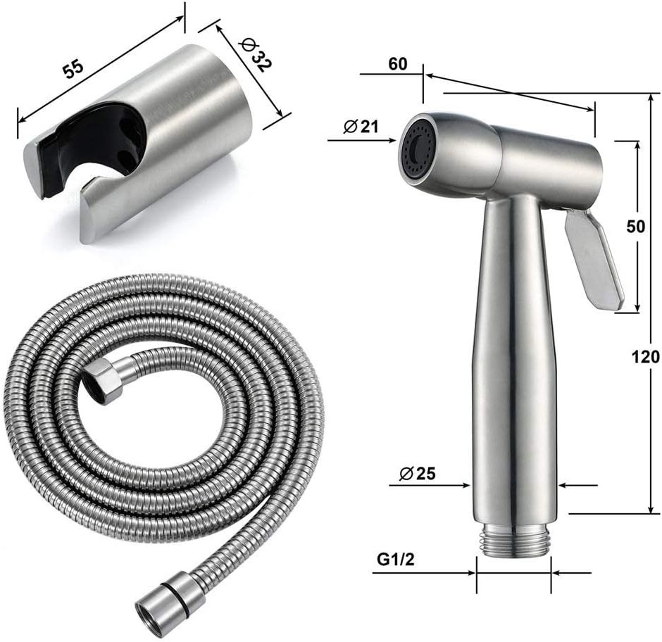 Hand HeldSprayer for Toilet,Round Toilet Flushing Faucet Sprayer Diaper Sprayer for Toilet Water Sprayer-Adjustable Pressure Control