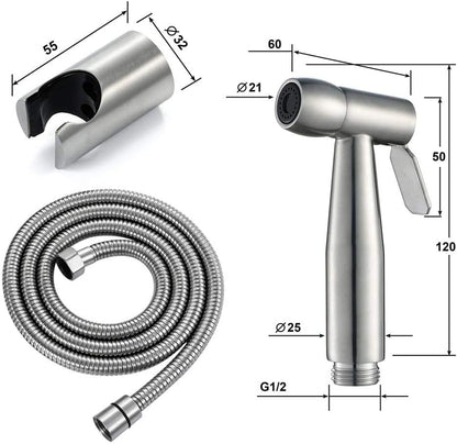Hand HeldSprayer for Toilet,Round Toilet Flushing Faucet Sprayer Diaper Sprayer for Toilet Water Sprayer-Adjustable Pressure Control