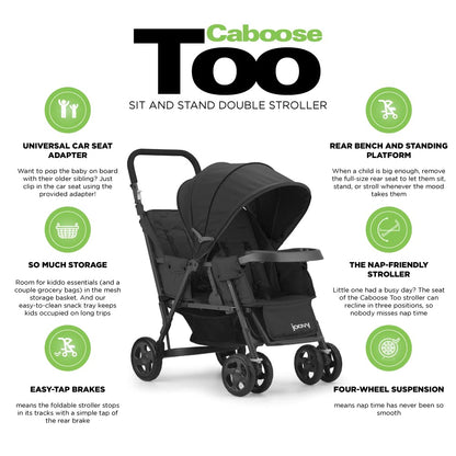 Joovy Caboose LX Tandem Stand-on Stroller, Black