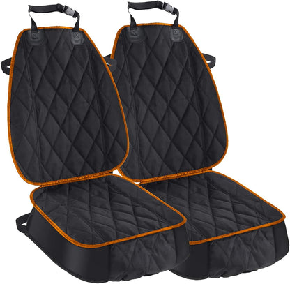AsFrost Dog Seat Cover Cars Trucks SUVs, Thick 600D Heavy Duty Pets Car Seat Cover, Waterproof & Wear-Resistant Durable Nonslip Backing & Hammock Convertible, Black, 2 Pack