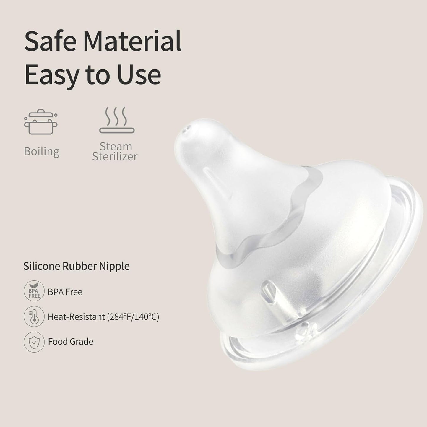 Pigeon Silicone Nipple (S) with Latch-On Line, Natural Feel, 1+ Months, 4 Counts