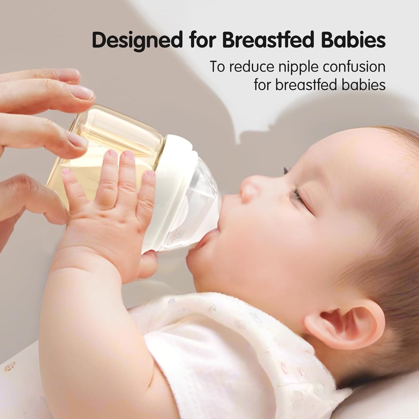 Aynmer Natural Flow Baby Bottle Silicone Nipple，0+ Months, 4 Counts (L)