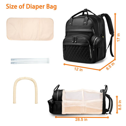 Astro alan Baby Diaper Bag with Changing Station, Waterproof Diaper Bag Backpack for Moms Dads with USB Charging Port, Baby Shower Gifts, Large Capacity diaper backpack, Grey