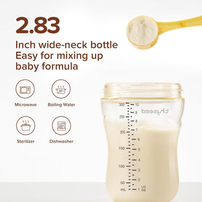Thyseed Silicone Natural Breast-Like Bottle with Nipple(0-3 Months),8oz，1pack