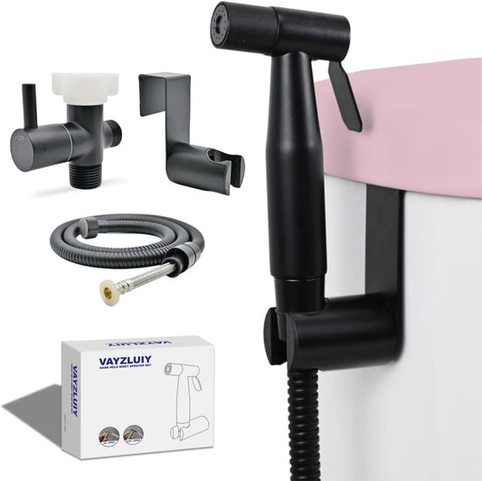 Vayzluiy Handheld Toilet Bidet Sprayer for Toilet-Adjustable Water Pressure Control with Bidet Hose for Feminine Wash, Stainless Steel Brushed Nickel Cloth Diaper for Baby Wash (Stainless Steel, 1)