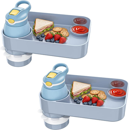 Kids Car Seat Tray, Travel Tray with Cup Holder for Toddler Baby, Kids Car Seat Food Snack Organizer for Road Trip, Stroller Snack Organizer Travel Must Haves Toddler Must Haves (Dark Gray, 1PCS)