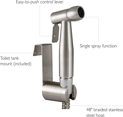 Design House 583906 Modern Single-Function Dual-Mount Hand Held Bidet Sprayer for Bathroom, Matte Black
