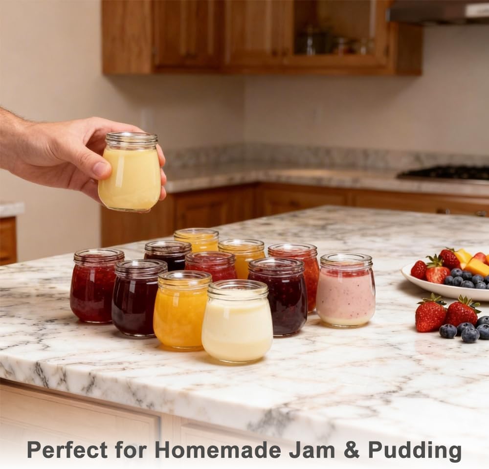 Baby Food Storage Containers,12 Pack Baby Food Containers with Lids,6 oz Glass Baby Food Jars,Small Snack Containers for Toddlers,Thickened Baby Food Storage Containers for Infant and Baby