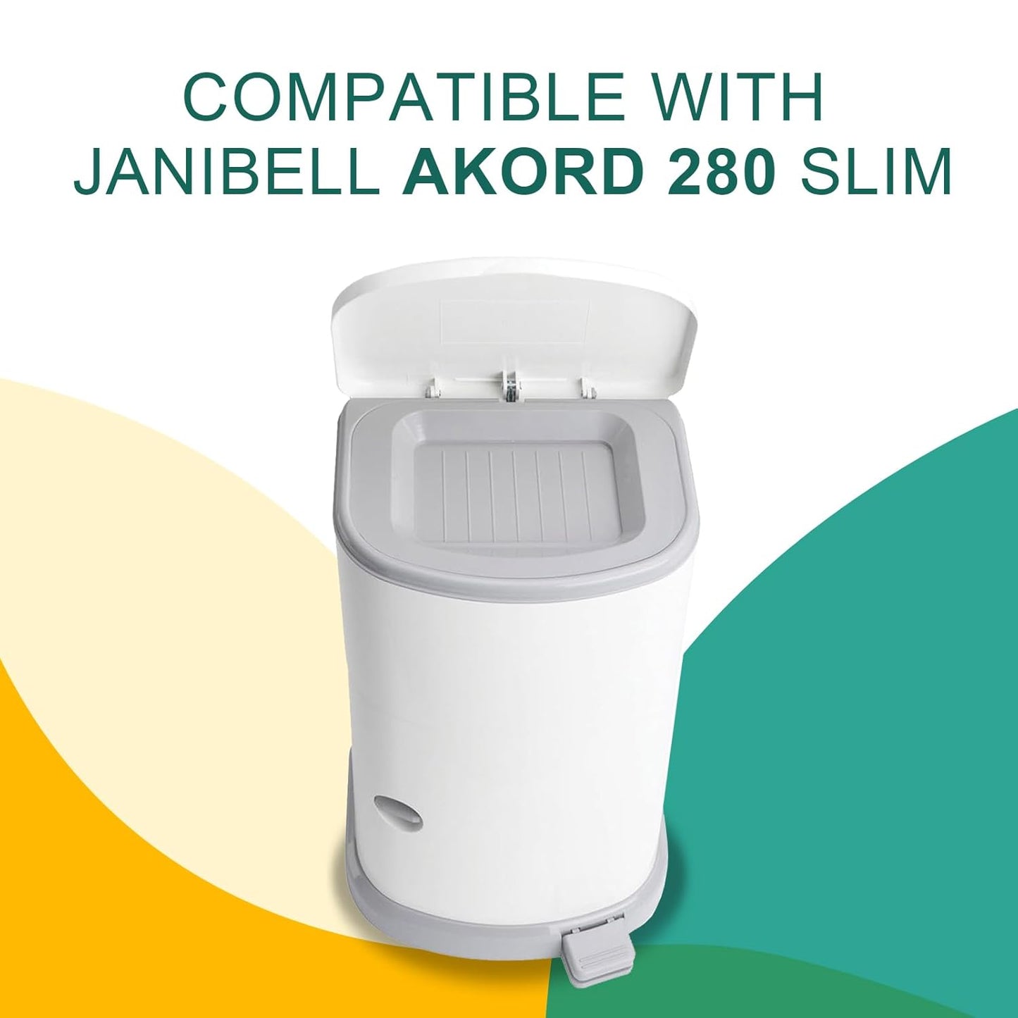 8 Pack Adult Diaper Liner Refills,Diaper Pail Refill Bags Compatible with Janibell Akord 280 slim Model Adult Diaper Disposal System Powerful Odor Resistant,Plant scent (NOT Compatible with 330 pail)