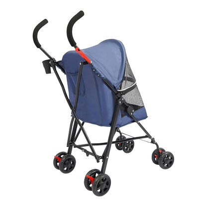 Pet Gear Travel Lite Plus Stroller,Compact Portable Jogger All Terrain Travel Pet Gear, Foldable Lightweight Durable Pet Stroller for Small To Medium Pets Dogs And Cats up to 15 pounds (Gray)