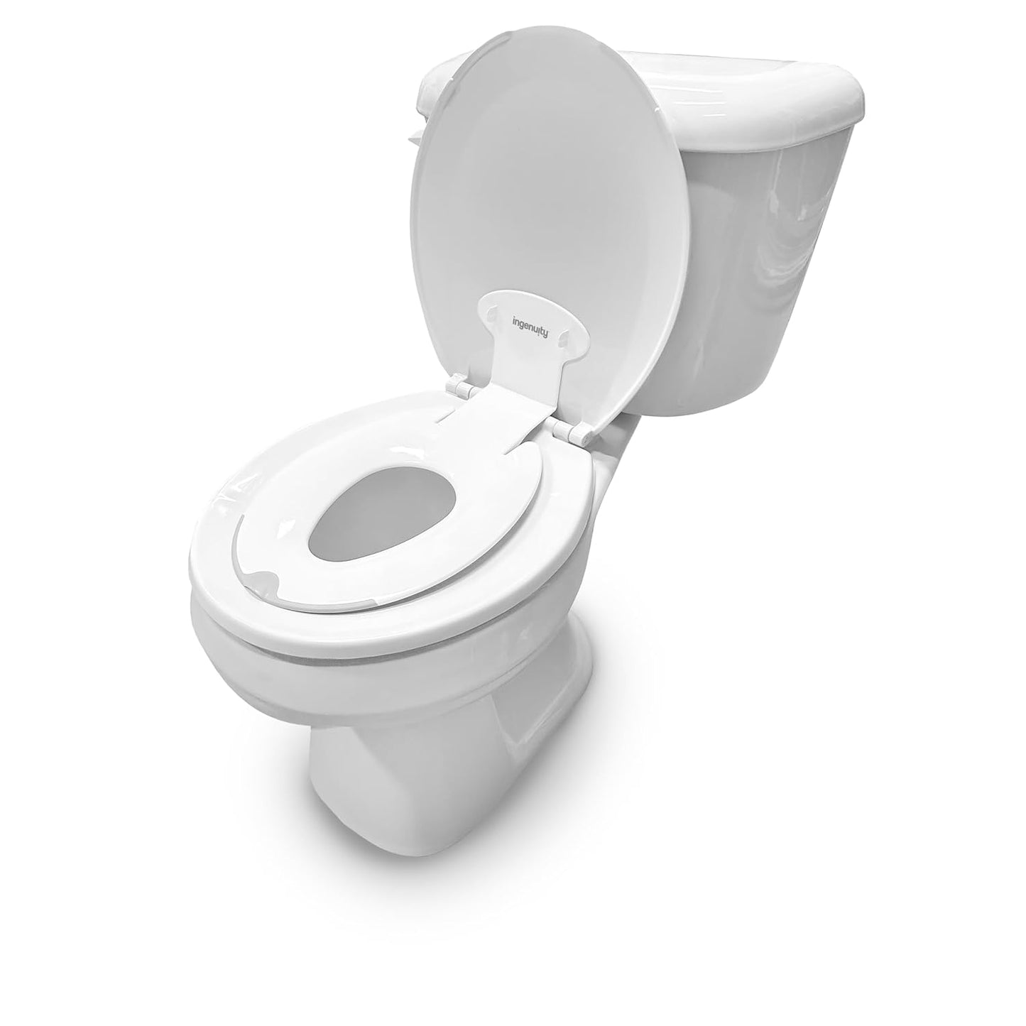 Ingenuity Ready Set Go Potty Training Toilet, Removable Bowl, Non-Skid Bottom, Wide Stable Base, Age 18 Months & Up, White & Grey
