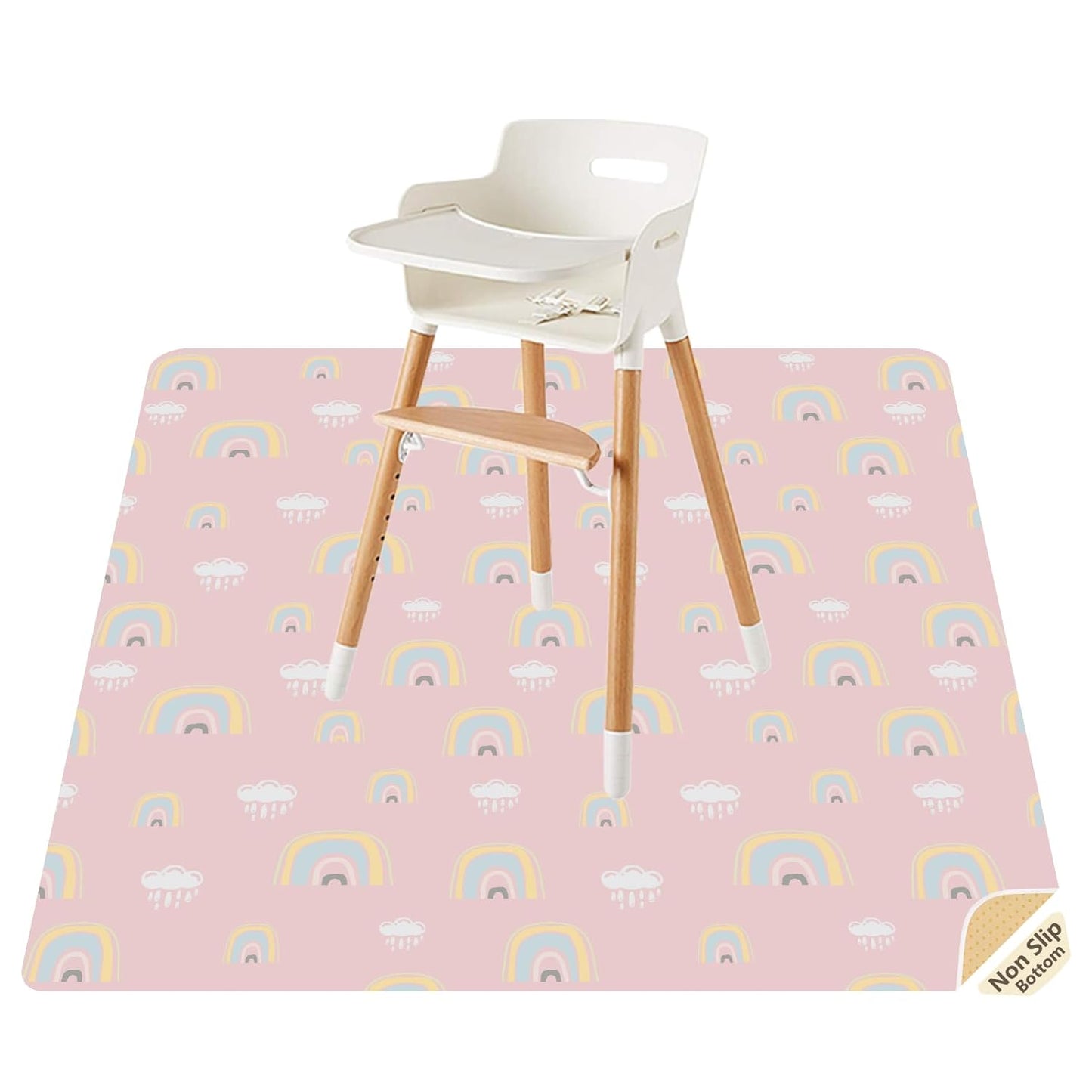Splat Mat for Under High Chair/Arts/Crafts by CLCROBD, 51" Baby Anti-Slip Food Splash and Spill Mat for Eating Mess, Waterproof Floor Protector and Table Cloth