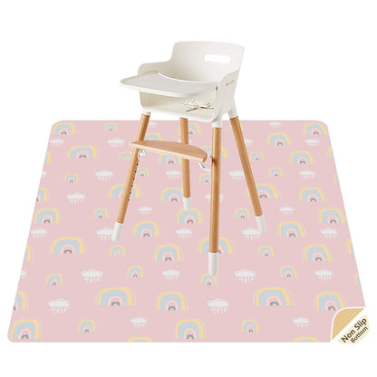 Splat Mat for Under High Chair/Arts/Crafts by CLCROBD, 51" Baby Anti-Slip Food Splash and Spill Mat for Eating Mess, Waterproof Floor Protector and Table Cloth