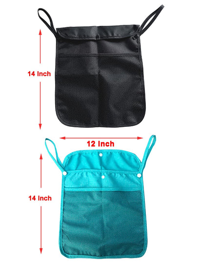 2 PCS PACK Umbrella Stroller Organizer, Black & Sky Blue, Holds water bottles, extra diapers wipes, toddler sweat shirt (Black+Sky Blue)