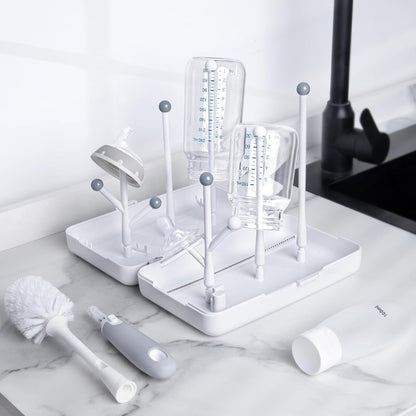 Baby Bottle Drying Rack with Tray, Termichy High Capacity Bottle Dryer Holder for Bottles, Teats, Cups, Pump Parts and Accessories, Gray