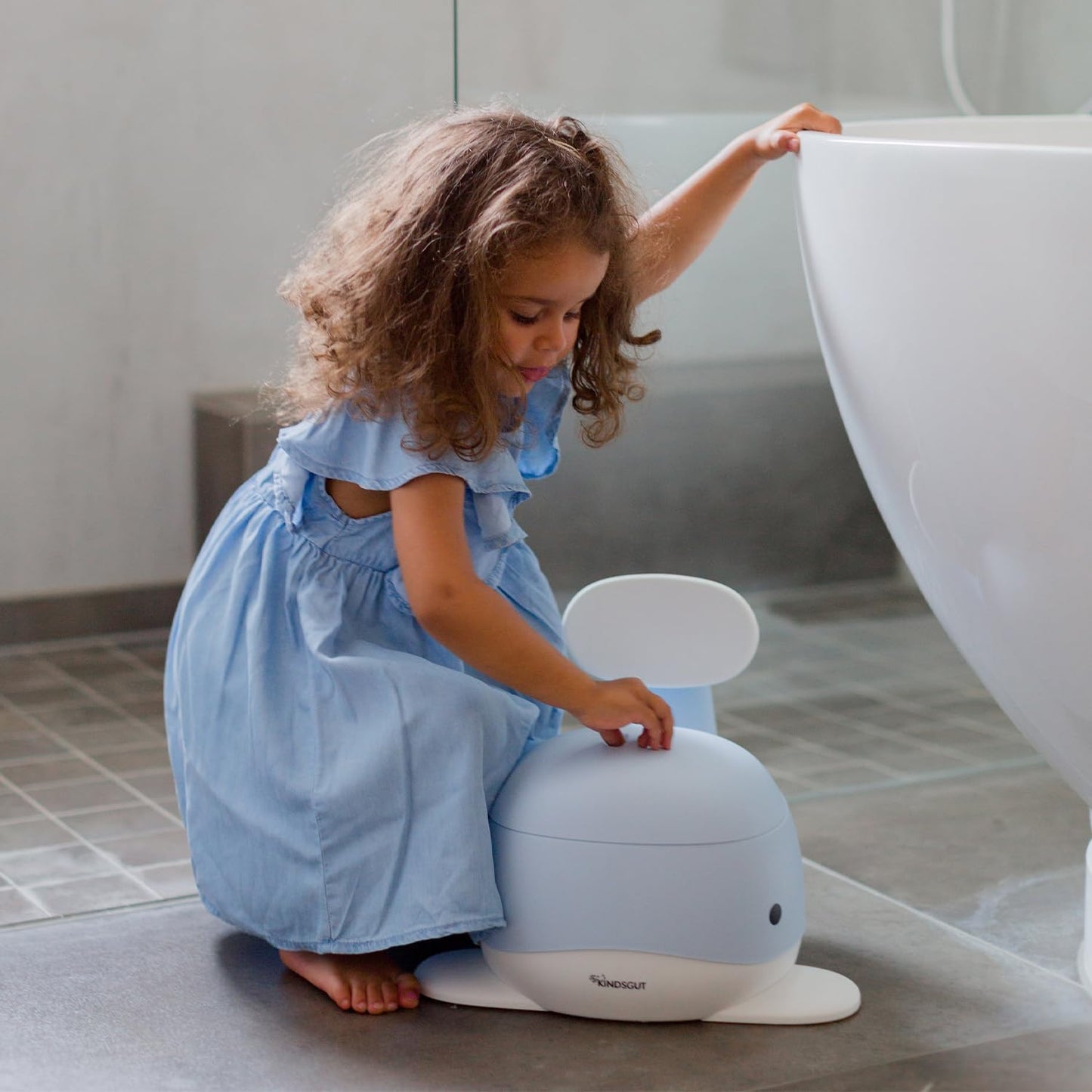 Kindsgut Whale Potty Training Toilet – Ergonomic Toddler Potty for Boys & Girls, Designed in Germany, Non-Slip & Easy Clean, Pigeon Blue