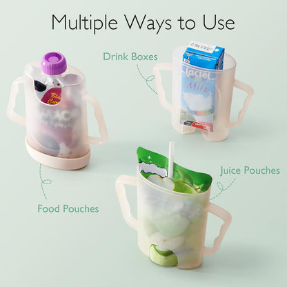 Momcozy Baby Pouch Holder No Squeeze, Baby Food & Juice Box Holder, Mess-Free, Easy Grip for Self-Feeding, BPA-Free & DEHP-Free, Must-Have for Babies, Green