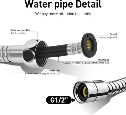 Handheld Bidet Sprayer for Toilet, IDMAX Jet Sprayer for Toilet Muslim Shower Set with 49-inch Hose and Bracket, Adjustable Bidet Attachment Water Pressure Controlfor Feminine Wash