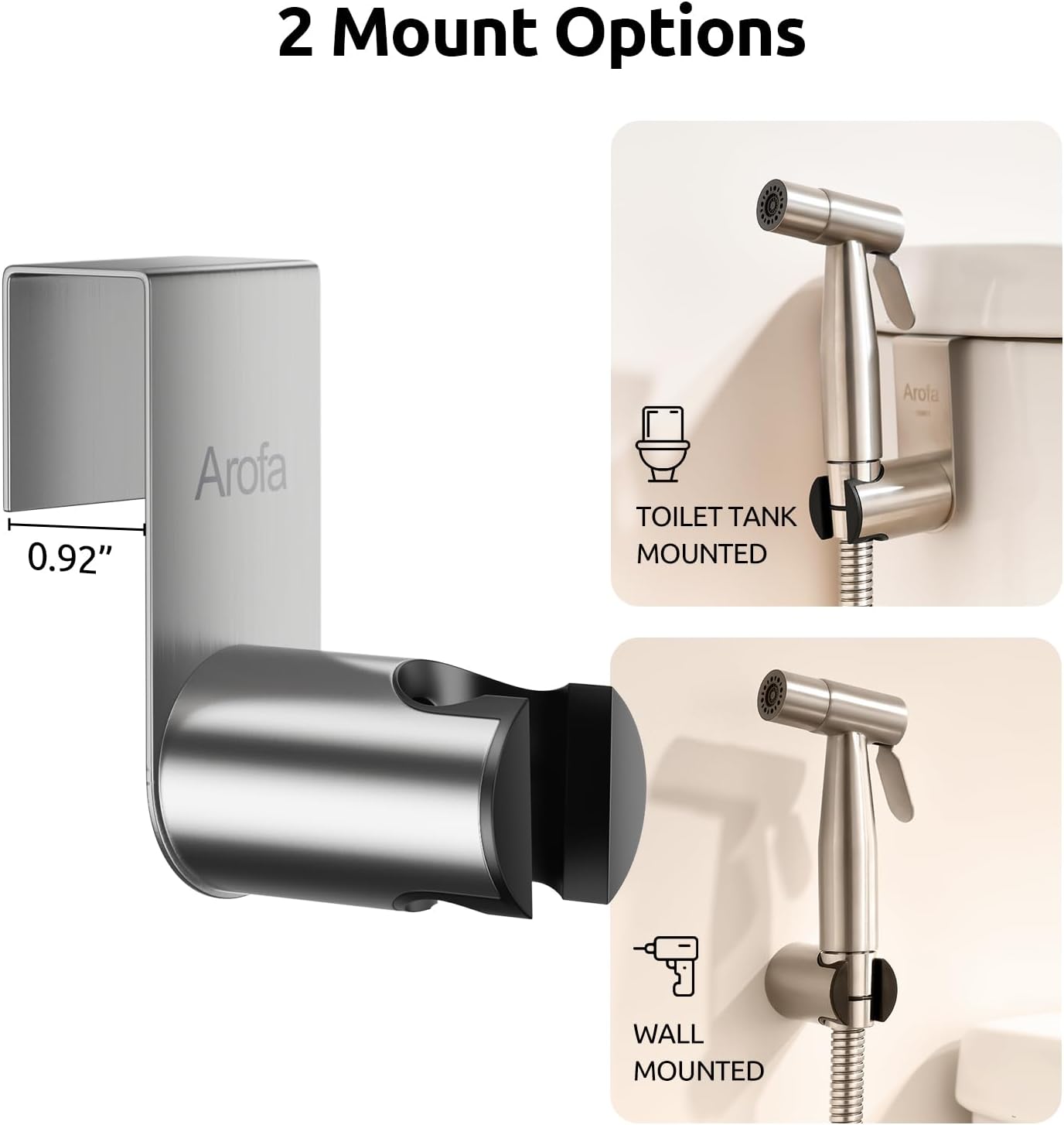 Arofa Handheld Bidet Sprayer for Toilet - 2 Pack Bidets Faucet for Existing Toilets Cloth Diaper Jet Sprayer, Stainless Steel Muslim Shower with Bidet Hose for Feminine Wash