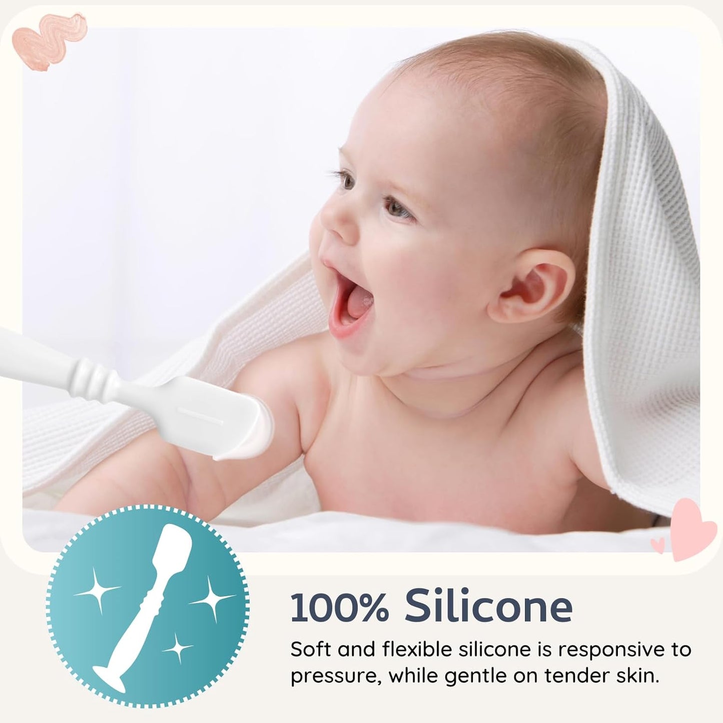 3 Packs Silicone Diaper Cream Applicator with Suction Base, Diaper Cream Spatula Applicator for Babies, Soft Silicone Diaper Cream Brush (Sage/Ether/Natural)