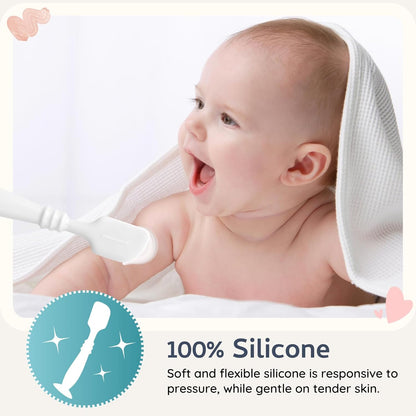 3 Packs Silicone Diaper Cream Applicator with Suction Base, Diaper Cream Spatula Applicator for Babies, Soft Silicone Diaper Cream Brush (Sage/Ether/Natural)