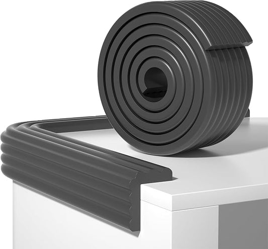 Edge Protector,Baby Proofing Baby Edge Protector Strip Safety,Soft Rubber Foam Padding,Edge Corner Guards Protector Corner Edge Bumpers for Furniture (Black, 6.56Ft x 3.15" W x 0.31" Th)