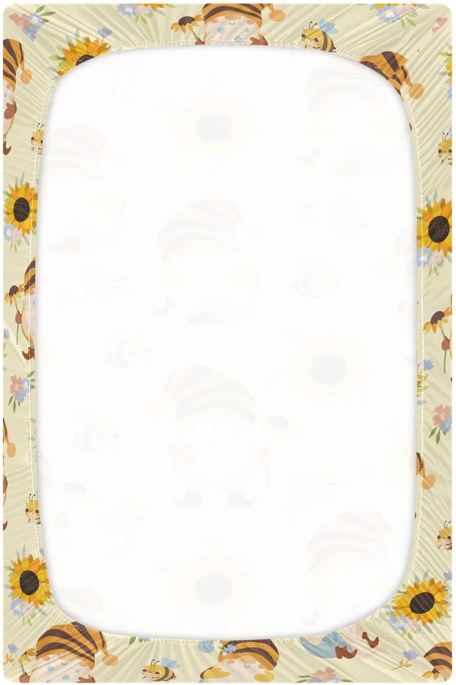 Fall Cute Mushroom Leaves Fitted Crib Sheets Stretchy Portable Playard Sheets for Baby Toddler, Breathable Soft Mini Crib Mattress 52 x 28 in for Boys and Girls