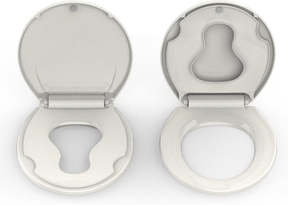 Toilet Seat Round,Toilet Seat with Toddler Seat Built in, Potty Training Toilet Seat Round Fits Both Adult and Child, with Soft Close,Easy Install and Clean - White, Round