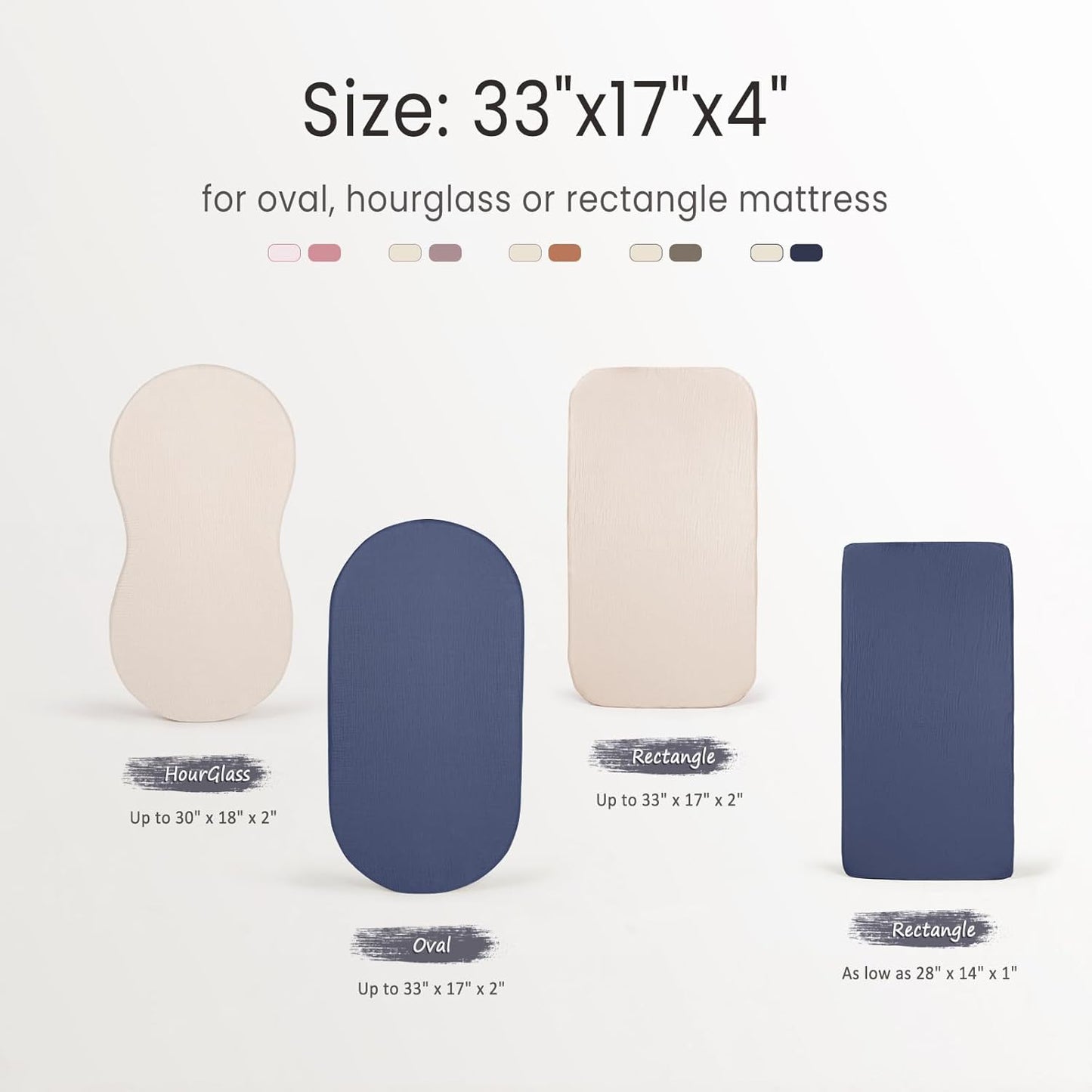 lulumoon Muslin Bassinet Sheets for Baby: Soft Bedside Sleeper Bassinet Fitted Sheets for Boys and Girls