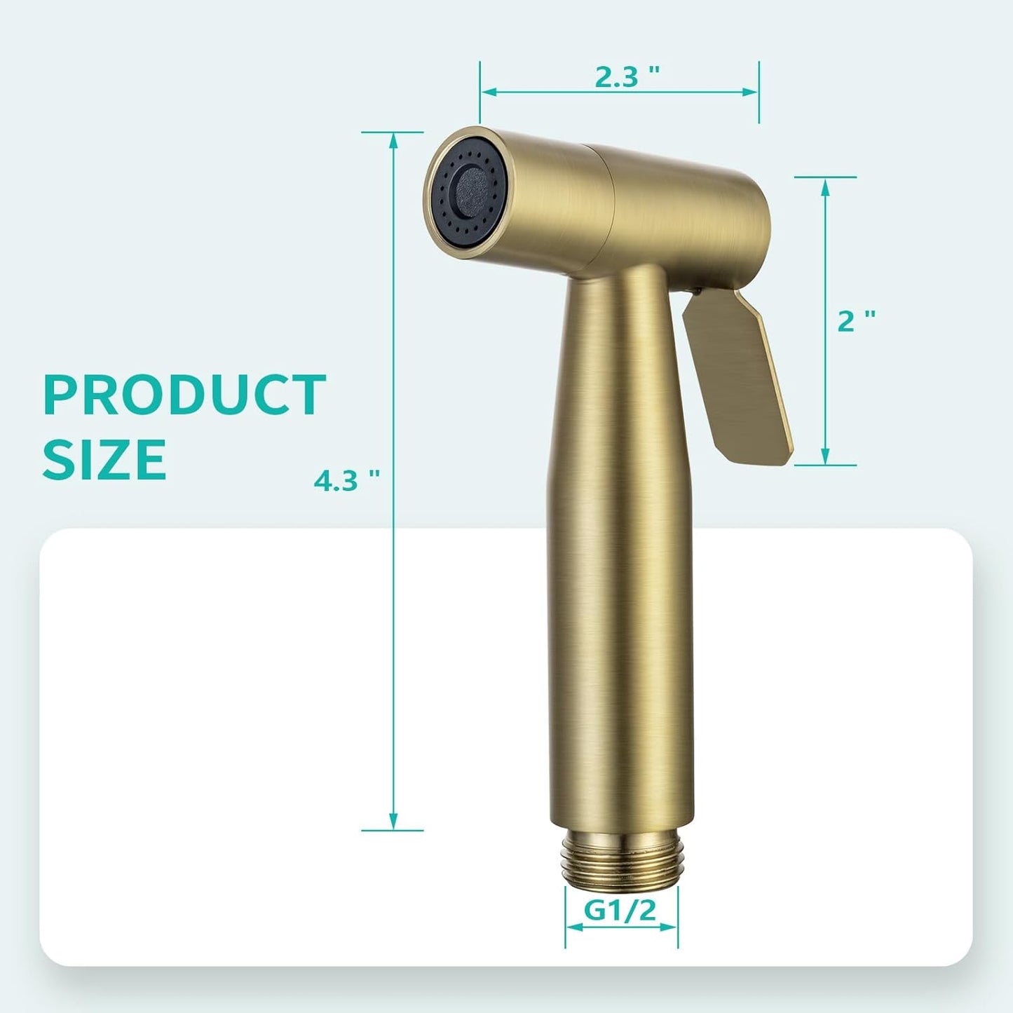 BARROCK 2 Pack Bidet Sprayer Head Only, Stainless Steel Handheld Shattaf Jet Spray for Toilet, Baby Cloth Diaper Sprayer with Adjustable Water Pressure Control, Brushed Nickel